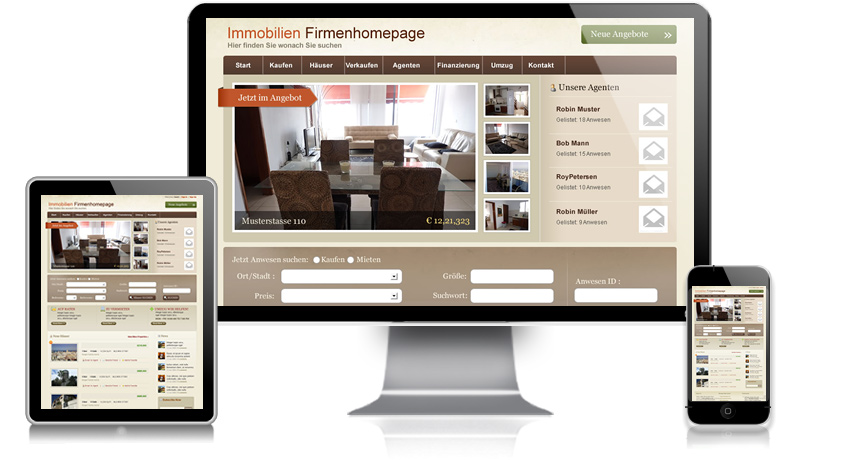Immobilienmakler Webdesign Firmenhomepage